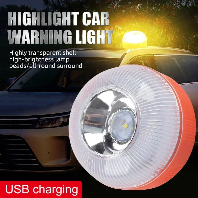 Car Emergency Light Signal V16 Help Flashing Beacon Light USB Rechargeable Magnetic Induction Strobe Flashing Warning Light