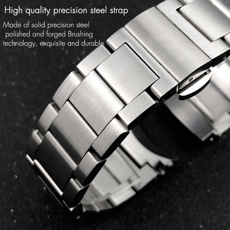 316L Stainless Steel Watchband 19mm 20mm 21mm for Omega Seamaster AT150 Aqua Terra 150M Metal Bracelet Curved End Watch Strap