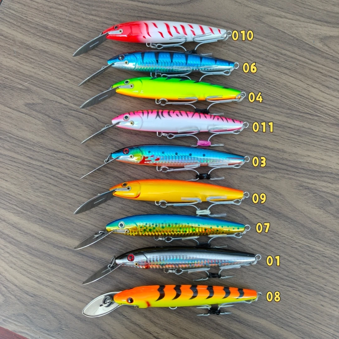 Swolfy 1Pc 130mm/32.5g Iron Tongue Minnow stainless steel lip Pencil Bait Dogs Bass Lure Fishing Tackle