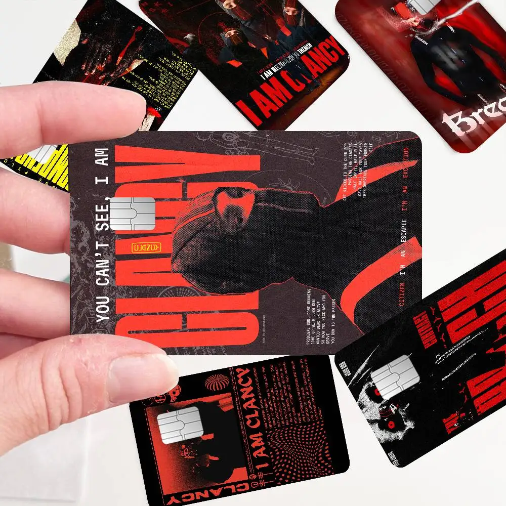T-Twenty One Pilots Band 2024 Anime Cartoon Skin Stickers Film Tape Case for Big Credit Debit Card Front Side
