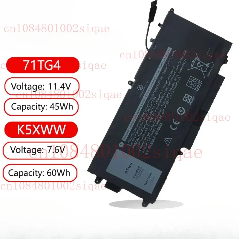 

New 71TG4 K5XWW Laptop Battery For Dell Latitude 12 5289 7389 7390(2 IN 1) P29S001 P29S002 725KY N18GG CFX97%100 test