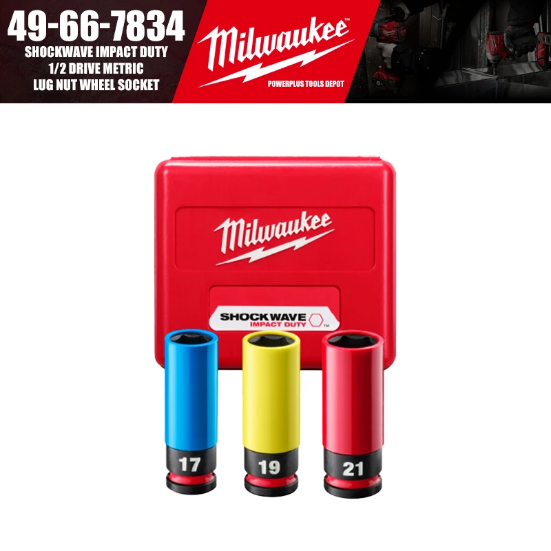مراجعة وتحليل مفصل لـ Milwaukee 49-66-7834 SHOCKWAVE Impact Duty 1/2 Drive Metric Lug Nut Wheel Socket Power Tool Wrench Accessories