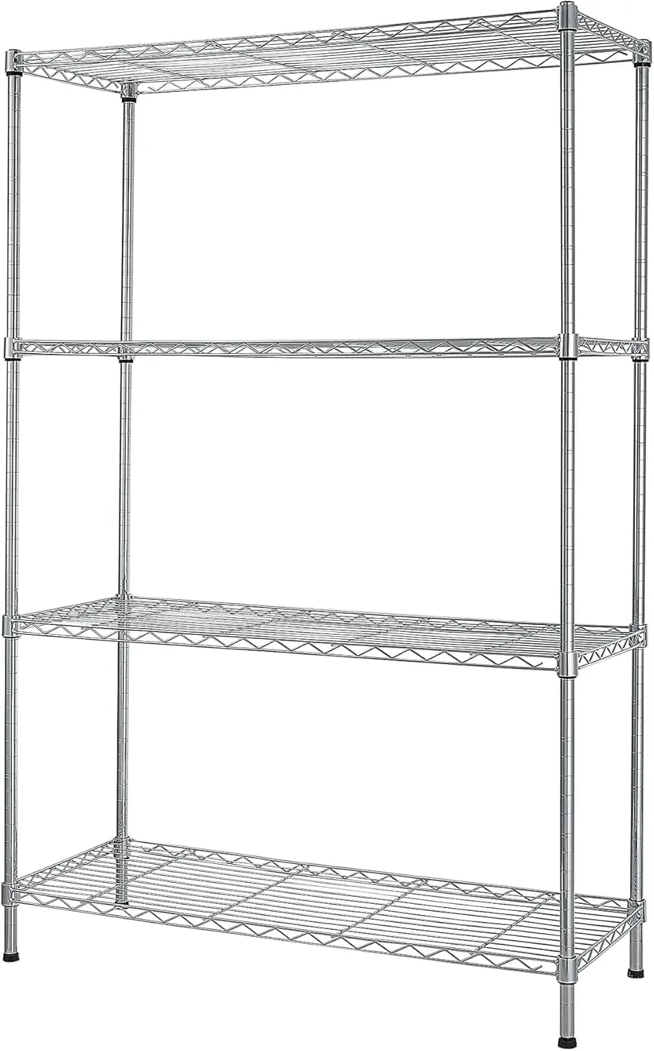 

14'' Deep x 60'' Wide x 72'' High 4 Tier Chrome Wire Shelving Unit | NSF Commercial Storage Rack Kit