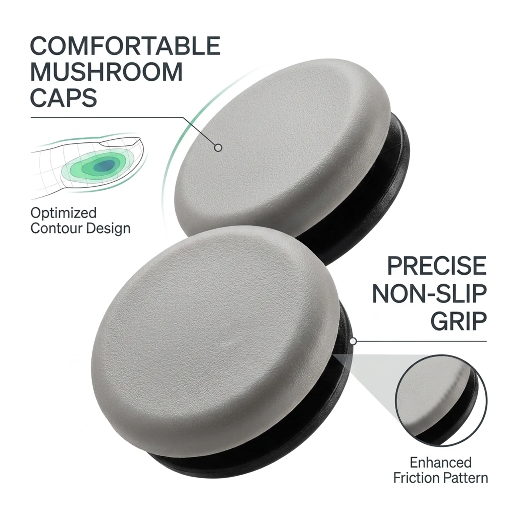 M52K-For Nintendo 3DS Console Replacement Parts- 20Pcs Analog Stick Button Mushroom Cap Joystick Thumb Stick Caps