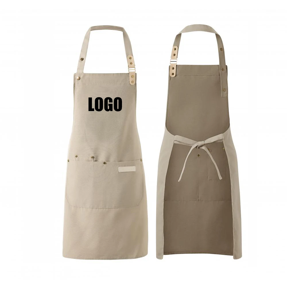 Apron Custom Logo Kitchen Cleaning Waterproof Aprons with Pocket Mens Women's Cooking Bibs Barber Shop Nail Studio Work Pinafore