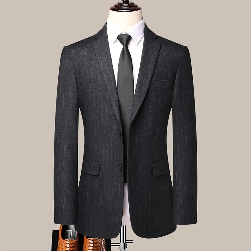 (82) New autumn and winter striped casual suits, elastic slim jackets, professional workwear