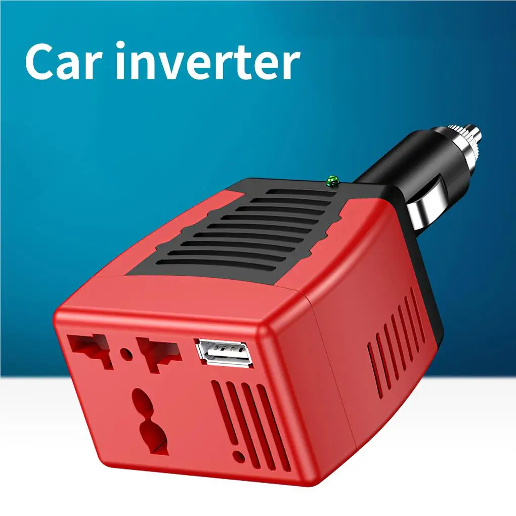 Komponen adaptor pengisi daya Universal, Inverter daya mobil keselamatan beradaptasi dengan Aksesori Universal 75W 12V ke 110V 2,1a