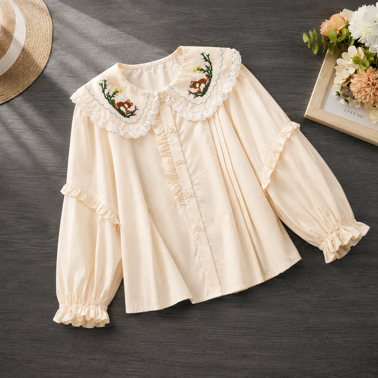 School Unifom Kids White Shirts for Girls Blouses Chiffon Spring Autumn Long sleeve Children Clothes Teenagers 4 6 8 10 12 Years