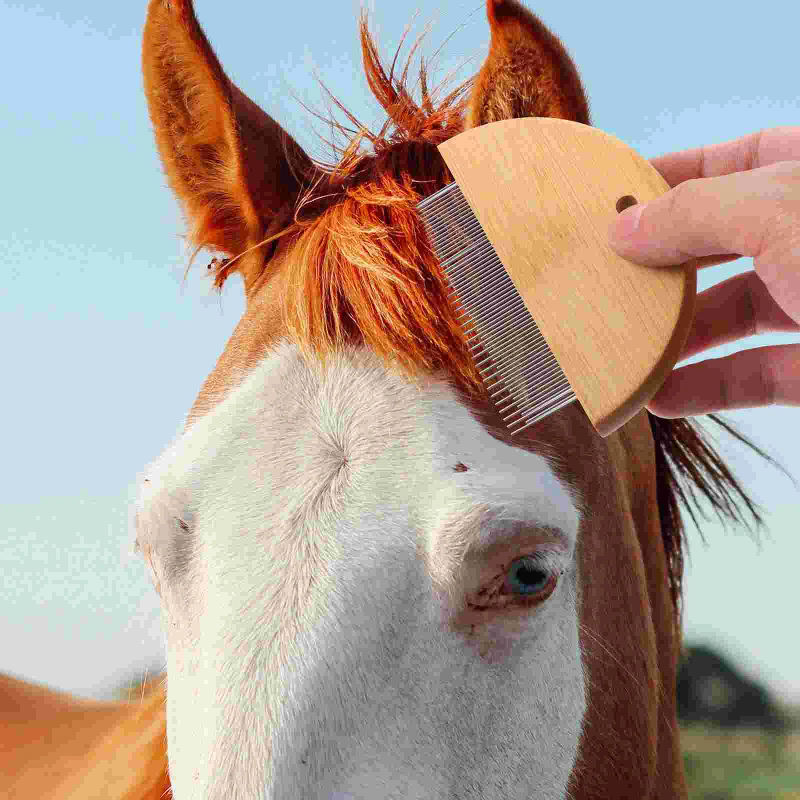 Wooden Horse Brush Cattle Grooming Shedding Tool Spatula Dog Scraper Tools for Dogs Cleaning Hairbrush Deshedding