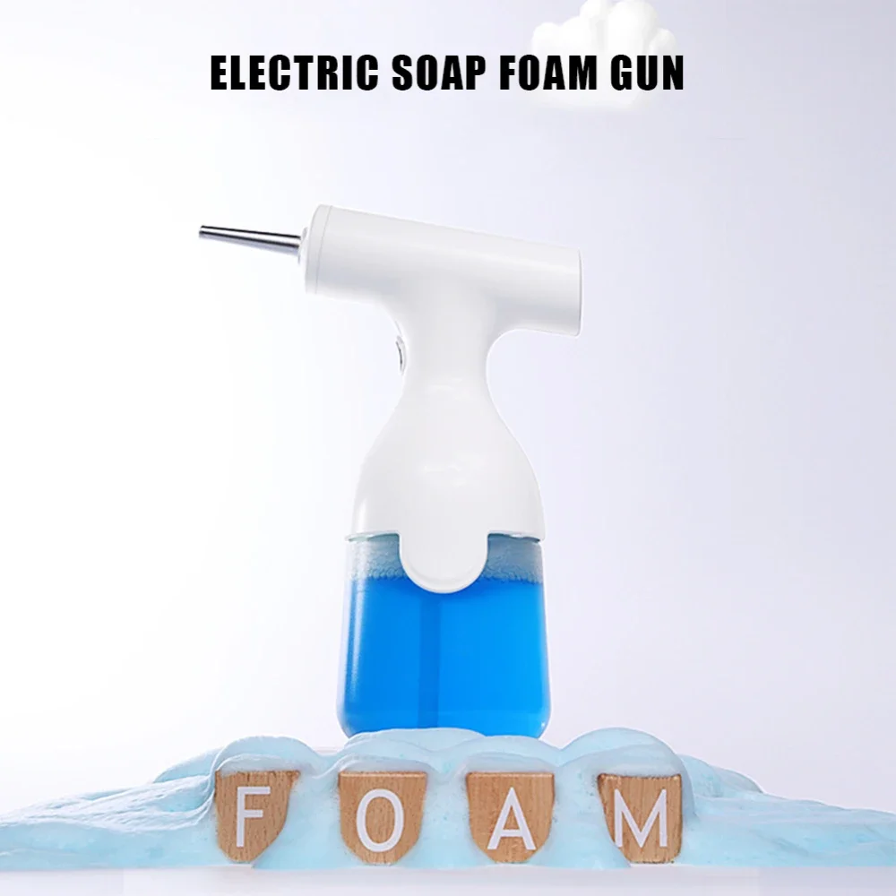 Electric Foaming Soap Dispenser Rechargeable Countertop Soap Dispenser Foam Machine for Shampoo Shower Gel Facial Cleanser Hot