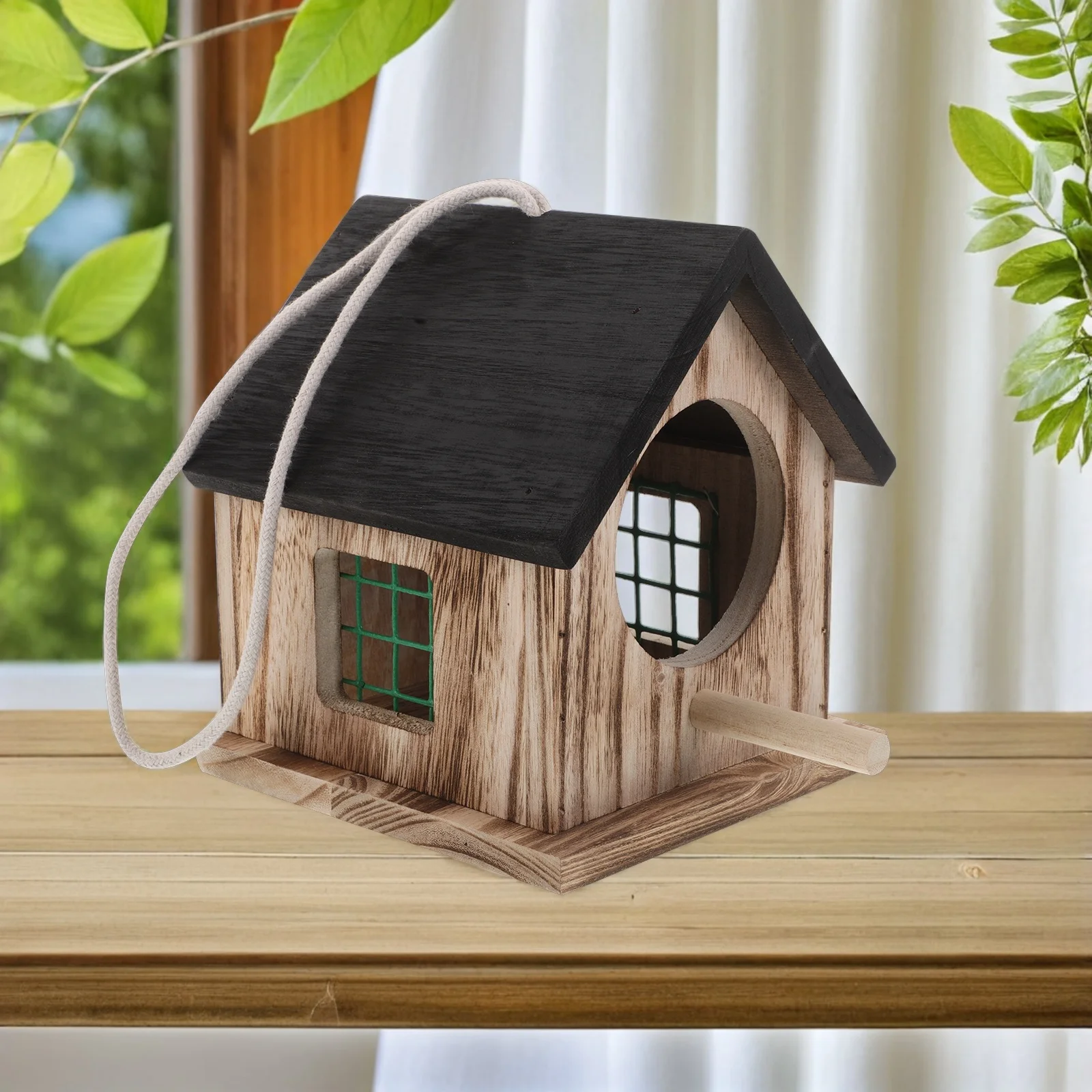 

Outdoor Bird Breeding Box Large Wooden Nesting House Hanging Parrot Nest Rainproof Budgie Cockatiel Lovebird Hatch Care