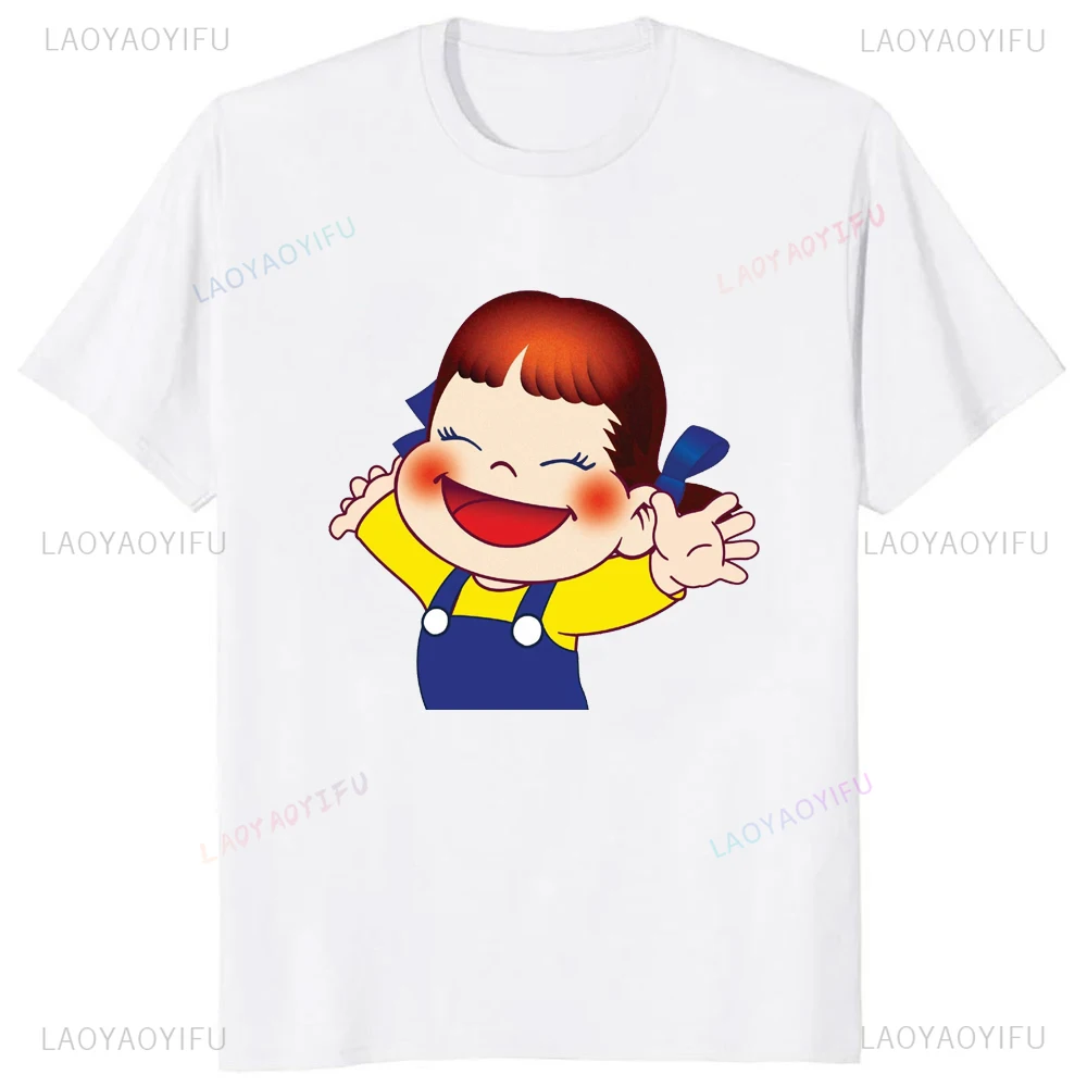 Japanese Kawaii Girl Milk Peko-chan Printed Tshirt Harajuku Y2k Casual Fashion Women T Shirt Hipster Hip Hop Summer Style Tees view 3