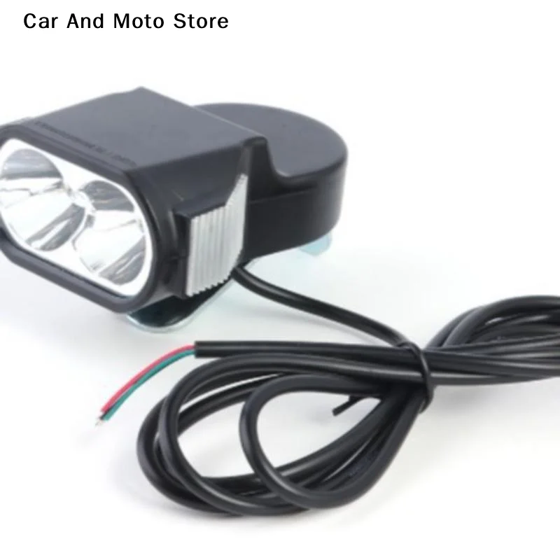 Electric Bicycle Front Light 36V 48V 60V E-Bike Headlight Waterproof LED Electric Scooter Flashlight Horn Front Lamp Accessories