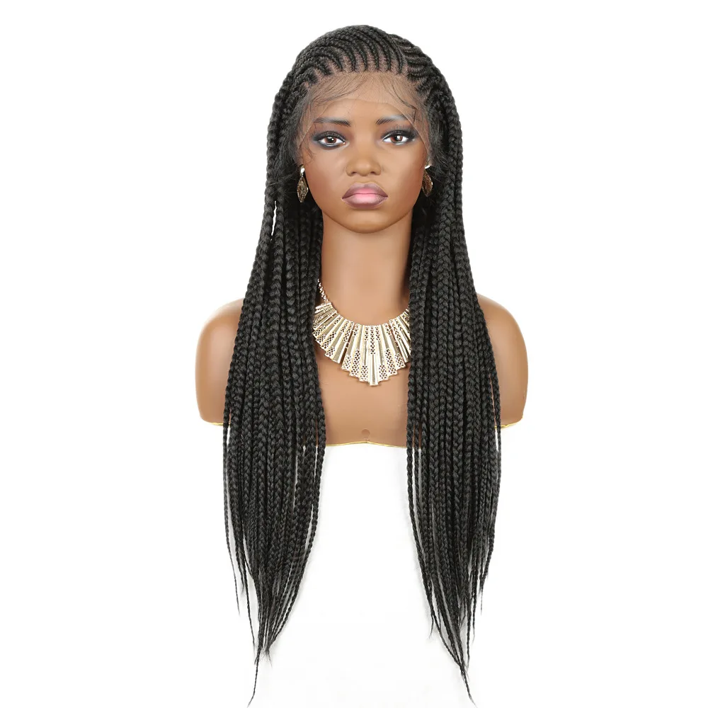 30 Inch Synthetic fiber wig headband for women with braided hair