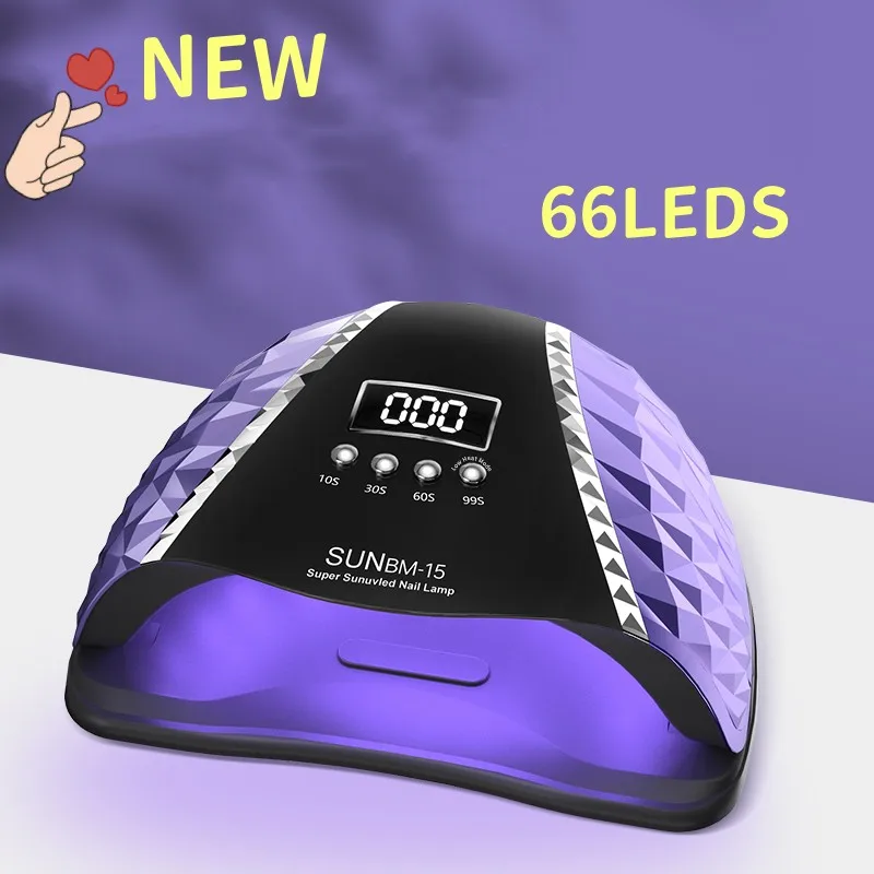 

66LEDs Powerful Nail Dryer UV LED Nail Lamp For Curing Gel Nail Polish With Motion Sensing Manicure Pedicure Salon Tool