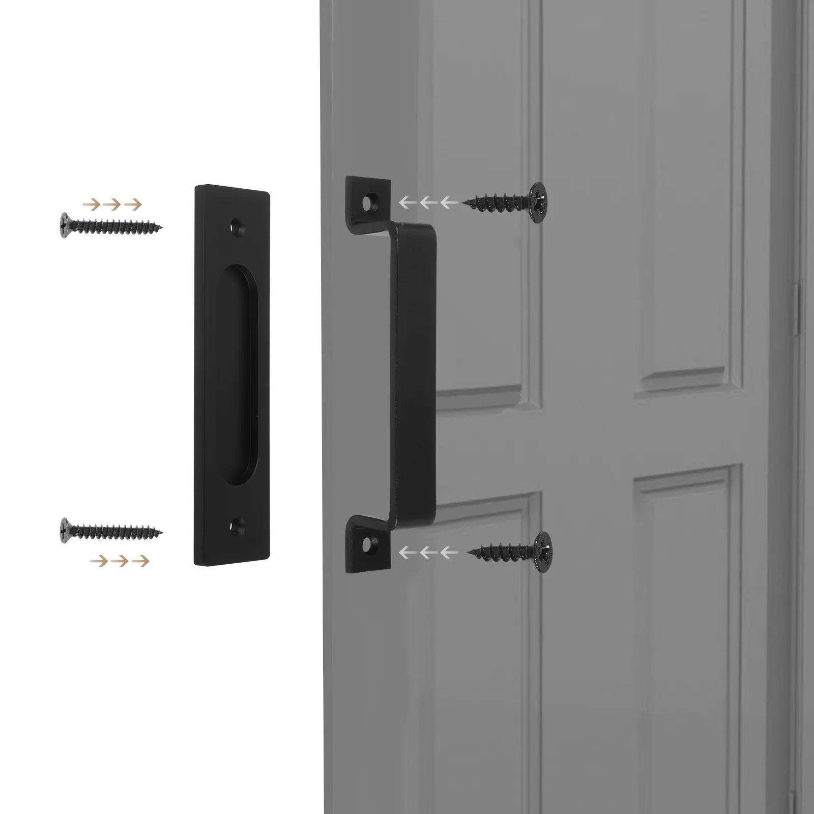 

Ручка для раздвижных дверей Heavy Duty, металлическая конструкция, минималистичный стиль, простая установка, для тяжелых раздвижных дверей, черная ручка-скоба