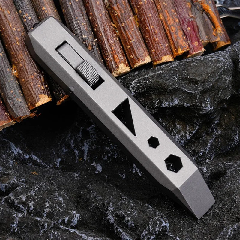 A74E-Pry Bar Multifunzionale in lega di titanio Unibody Pocket Strumento portatile Apribottiglie Finestra rotta per esterni