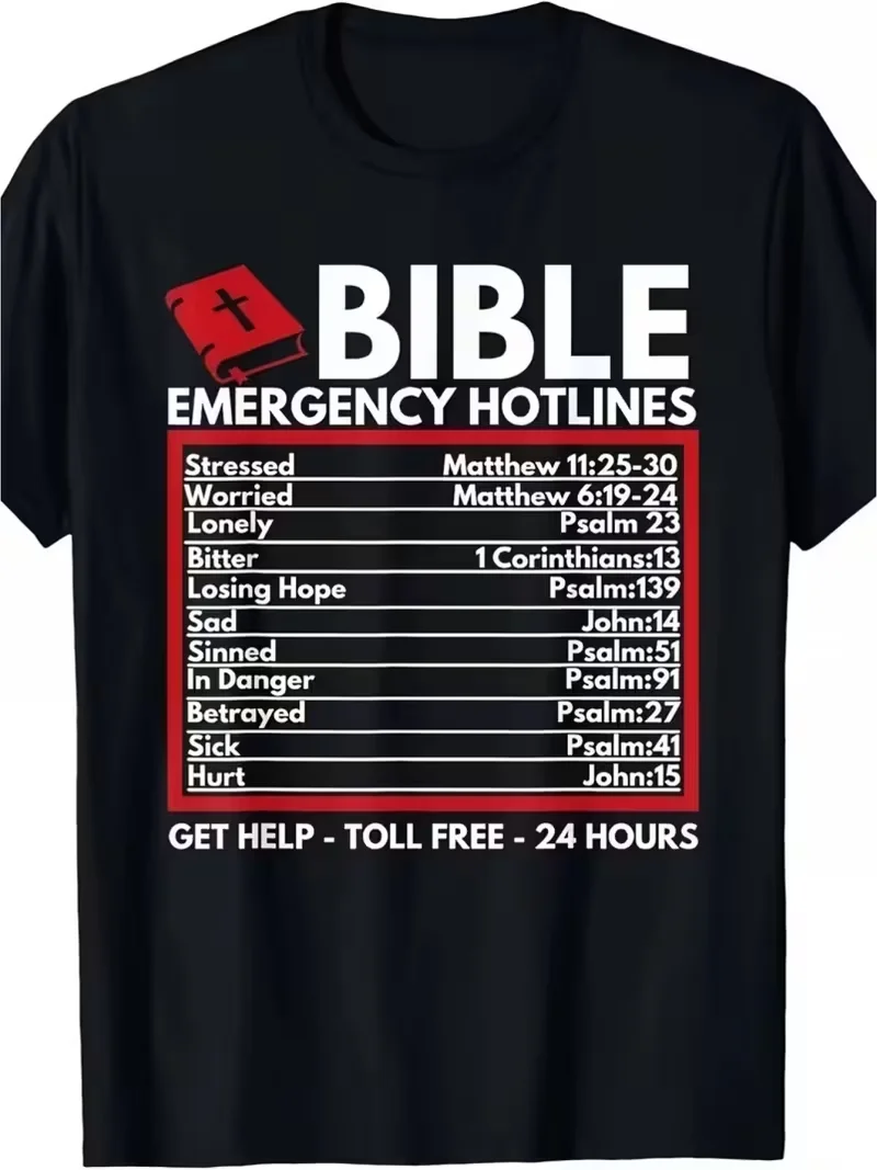Funny Meme Emergency Number Men's T Shirt Women Cotton Tee Streetwear Oversized Summer Spring Top Humor Novelty Gifts Loose Tops