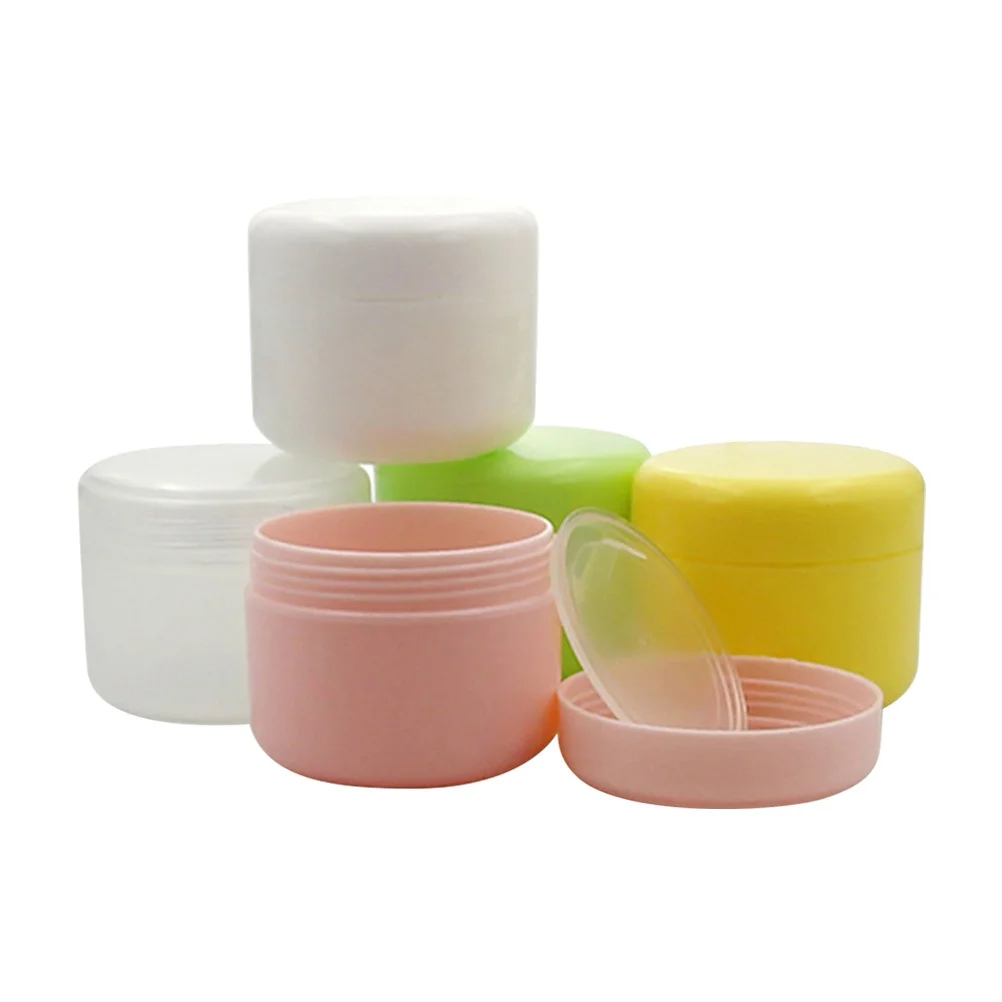 

5pcs 100G Face Cream Boxes Empty Jars Plastic Dispensing Bottles Skincare Mask Lotion Portable Storage Travel Cans Seal