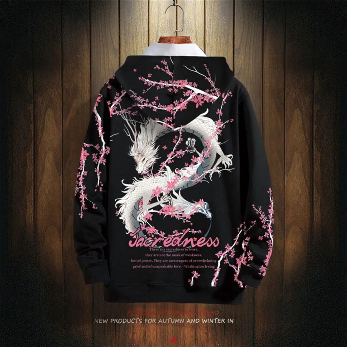 Fashion Hip Hop Dragon Hoodie Streetwear Men Casual Spring Autumn Clothes Cool Harajuku Gothic Anime China Print Hoodie Male