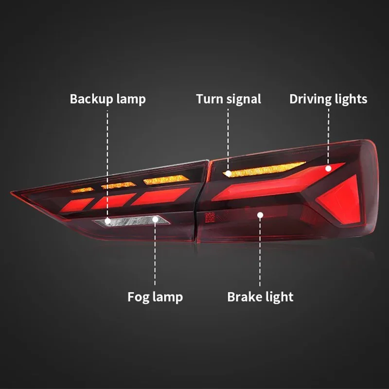 Car Headlights For Audi A3 Tail lights 2013-2020 LED Lights Car Sportback Taillights DRL Brake Turn Signal Lamp Plug and Play view 2