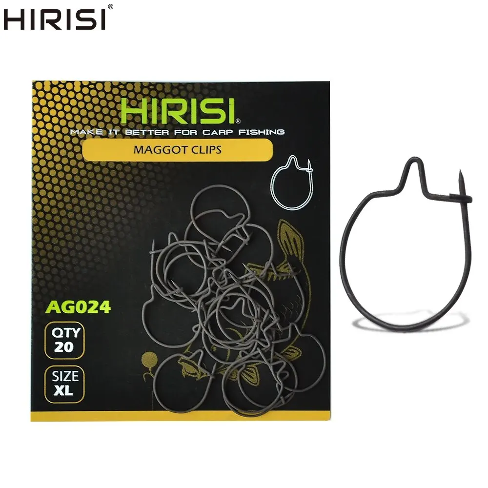 Hirisi 20pcs Carp Fishing Tackle Maggot Clips Carp Fishing Accessories for Carp Bait 4 Size Available AG023