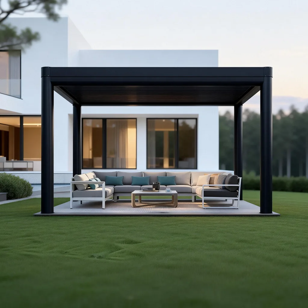 Bespoke Customized Metal Outdoor Sturdy Waterproof Eco-Friendly Nature Louver Roof Landscape White Garden Pavilion Gazebo