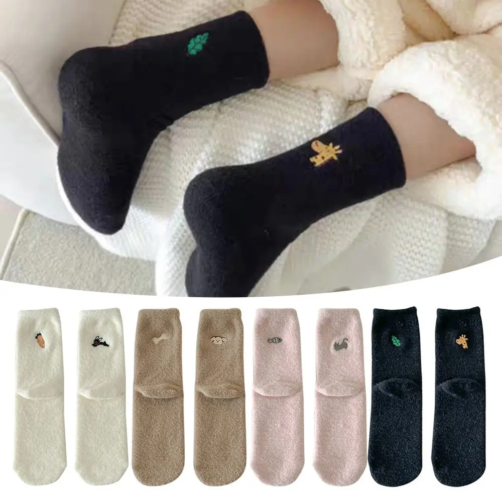 New Thick Winter Socks Thermal Antiskid Floor Sleep Sock Warm Double-sided Cashmere Socks Girls