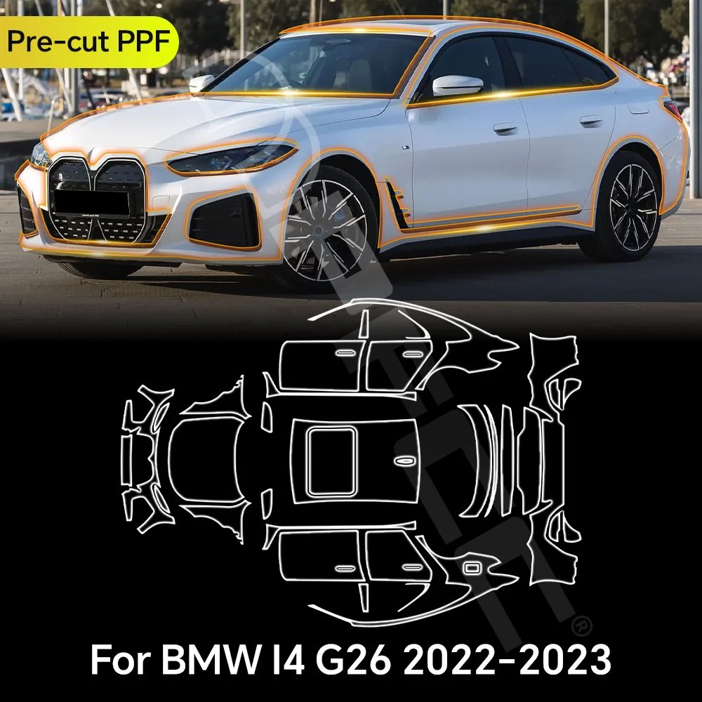 

For BMW I4 G26 2022 2023 TPU Paint Protection Film Clear Bra Car Body Anti-scratch Pre-cut PPF Resistant Invisible Repairable