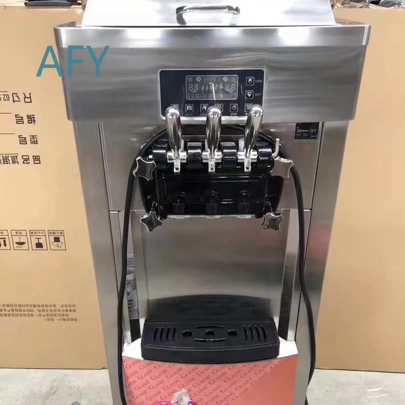 Commercial Soft Ice Cream Machine for Restaurants Cafes Bakeries with Digital Control Panel Touch Screen Timer Function for
