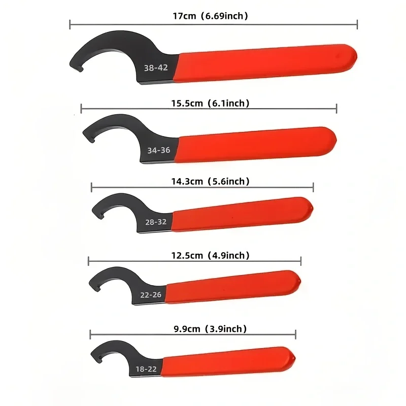 6pcs Hook Wrenches Tools Set C-Shape Spanner Wrench for Shock Adjustment Motorcycle Car Repair Spanner Tool Universal Hand Tool
