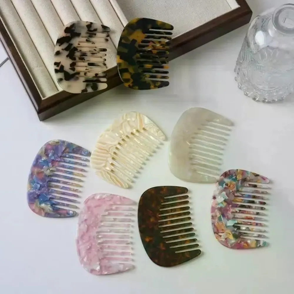 Marble Pattern Hair Comb Cellulose Acetate Anti-Static Scalp Massage Comb Rounded Teeth Marbled Acetate Comb Travel Hair Care