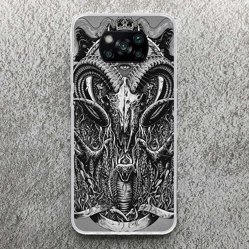 Satanic Goat Satan Devil Phone Case For Xiaomi Poco X3 Nfc X5 X6 Pro M5S M4 M3 F5 F4 F3 F2 F1 X4 GT Soft Cover Silicone Shell