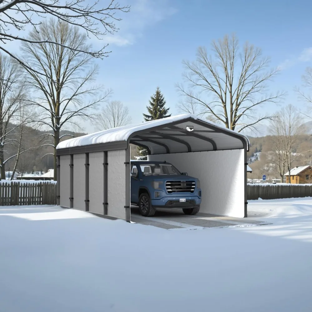 

Metal Carport,Carport Canopy Duty All Weather,Car Tent Garage with Galvanized Metal Roof,Metal Car Port for Snow,