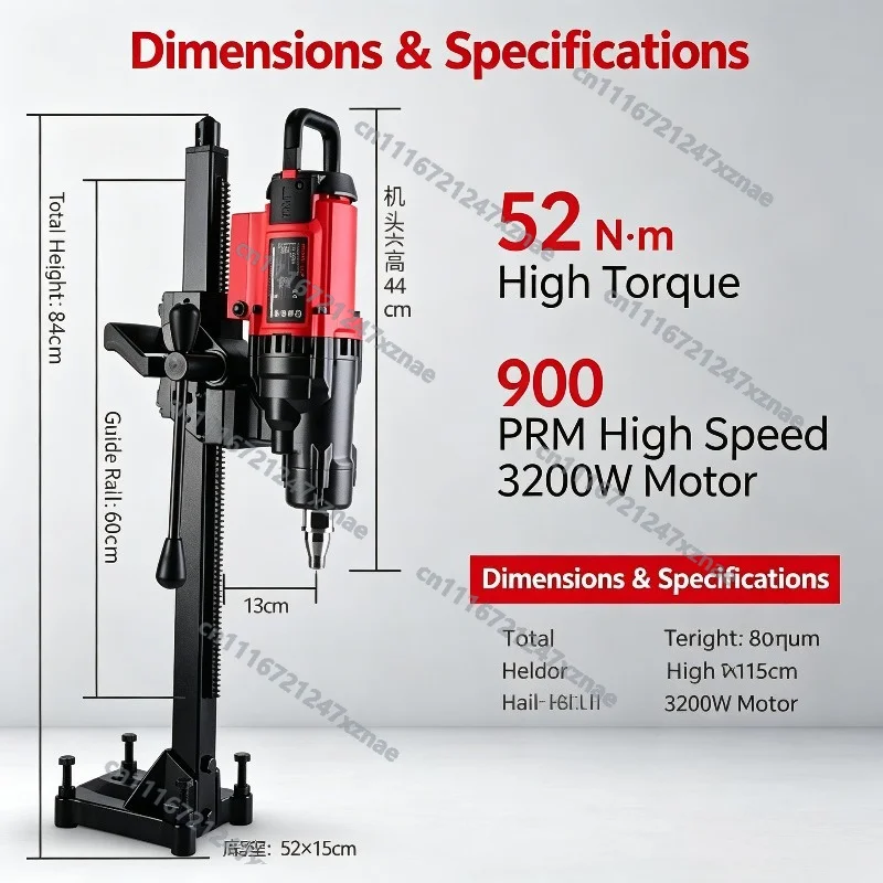 Desktop Core Drill Machine 2500W 3980W High Power Water Cooling Drilling Rig for Reinforced Concrete Wall Air Conditioner Hole