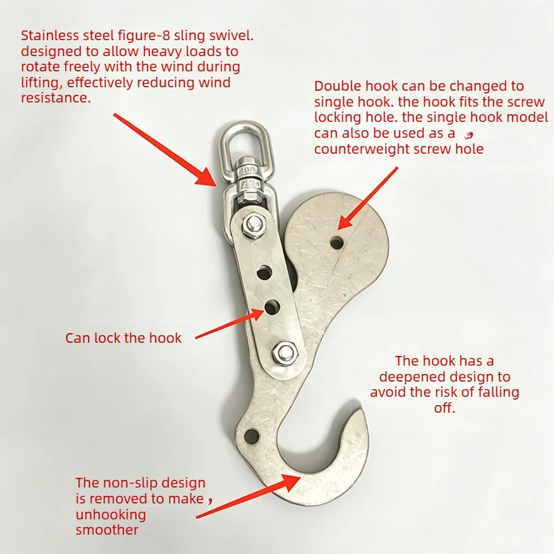 Gravity-Activated Automatic Release Hook – Lockable Stainless Steel Hook – Drone Payload/Lifesaving Drop Accessory