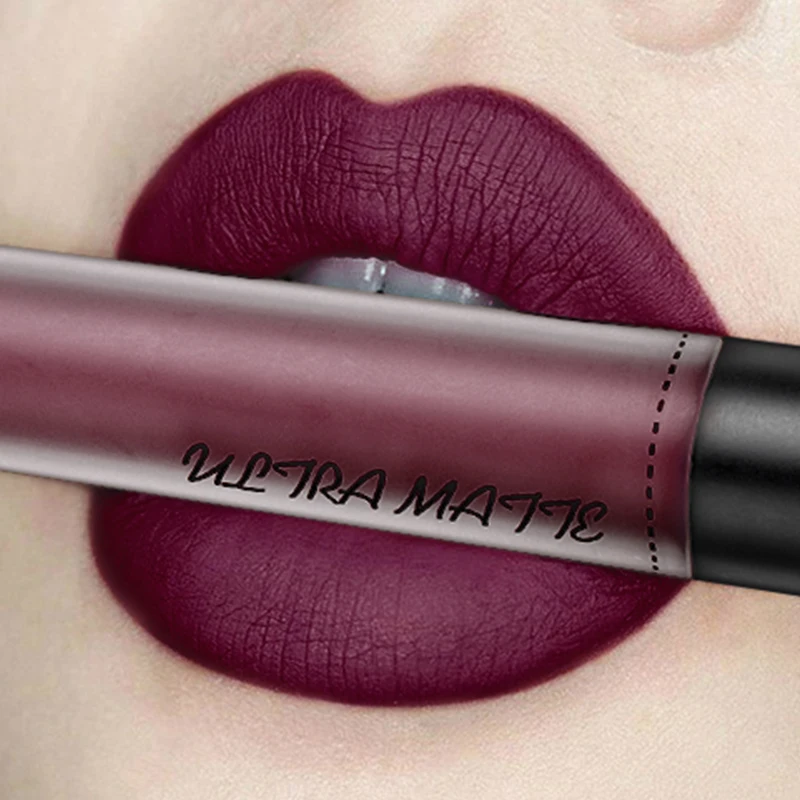 

Waterproof Liquid Lipstick Batom Velvet Red Lip Glaze Tint Brown Nude Matte Colourful Lipstick Makeup Black Lip Gloss Maquiagem