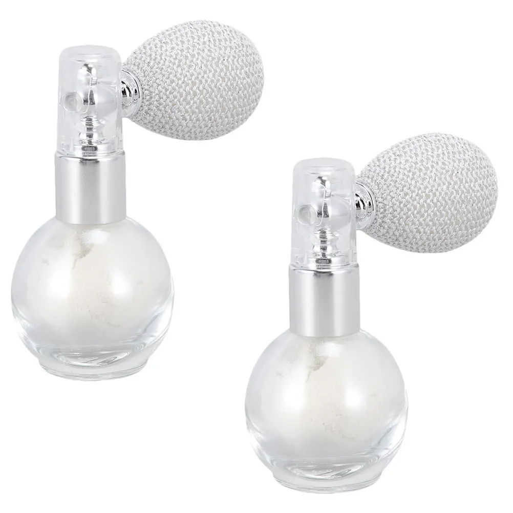 

2Pcs Body Shimmer Powder Spray Glittering Powder Sprayer for Face Hair Highlighter Makeup Accessory Lightweight Portable