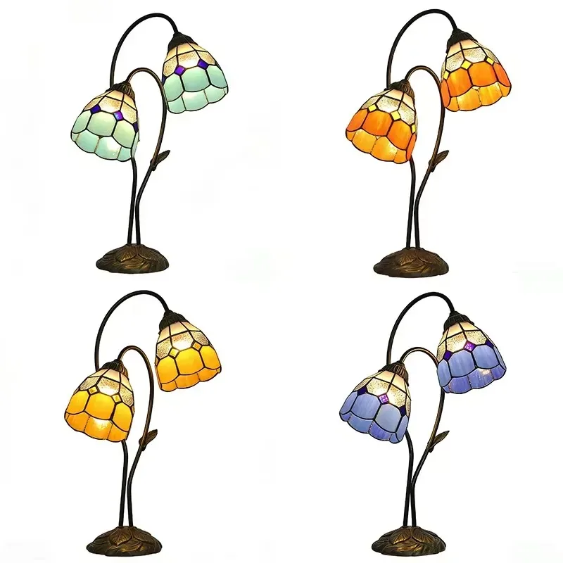 Modern dome glass LED desk lamp with warm ambient lighting, suitable for bedroom bedside reading study family use