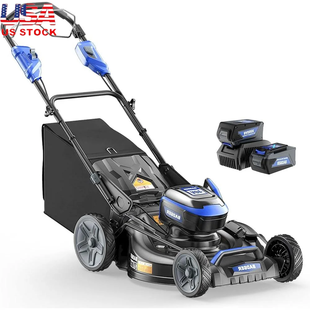 Self Propelled 40V Cordless Lawn Mower Brushless Motor 21 Inch Cutting Height Adjustment Quick Folding 4 in 1 Function Battery