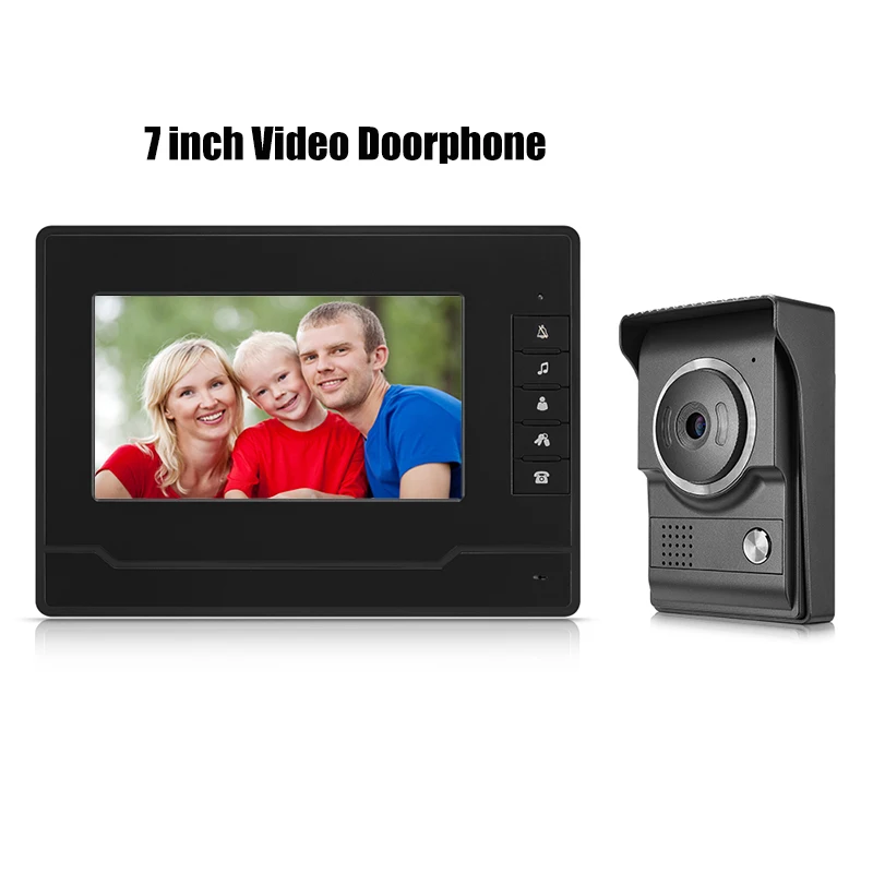 7 Inch Video Intercom Deurbel Met Indoor Screen High Definition Beeld Twee Weg Intercom Deurintercom Zwart-wit Kleur