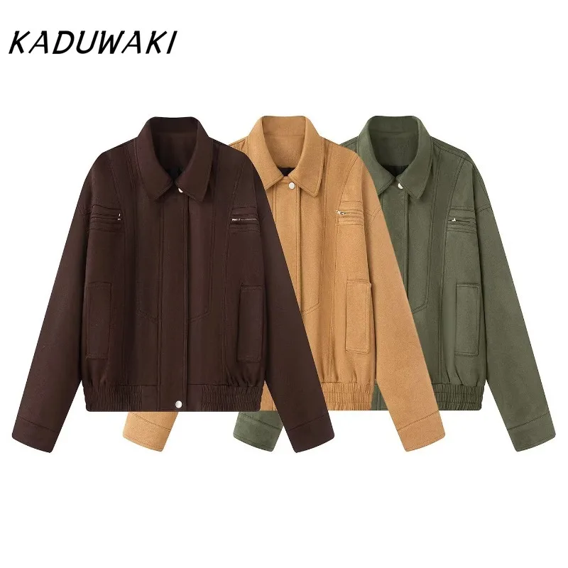 

KADUWAKI Korean Version Autumn American Retro Motorcycle Ort Coat Women's Faion Versatile High-End Feeling Moto Top Ladies' Wear