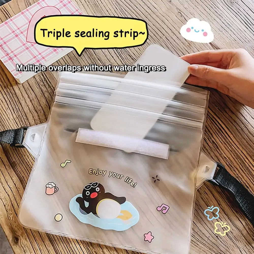 

Cute Cartoon Capibara Waterproof Mobile Phone Bags Large Touch Screen Transparent Waist Bags Diving Bag Songkran Festival