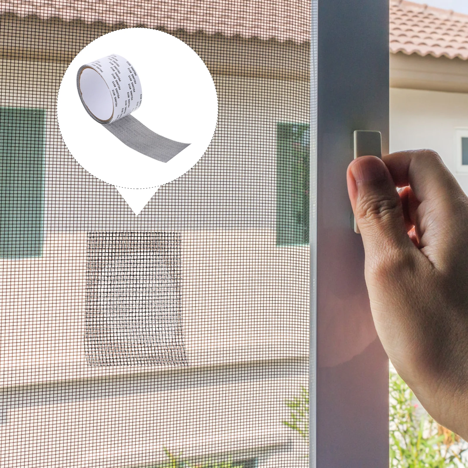 

PVC Screen Repair Tape Mesh Patch Adhesive Fabric Kit Window Door Hole Tear Resistant Durable Breathable