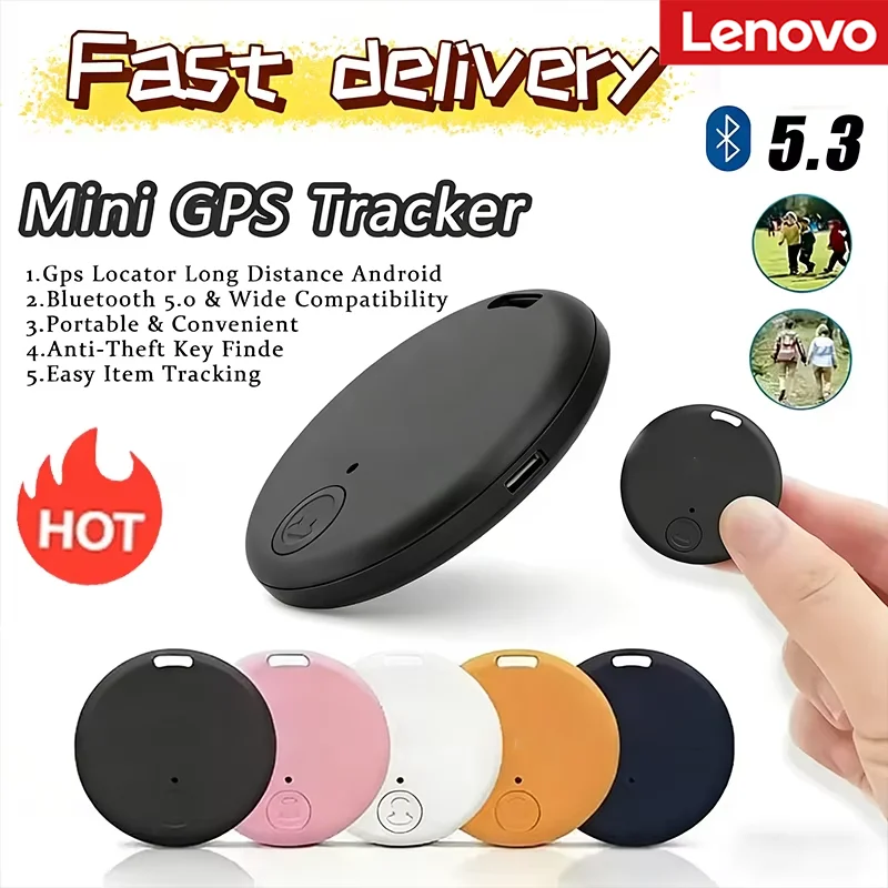 

Умный GPS-трекер Lenovo Bluetooth 5.3 с функцией защиты от потери, Air Tag для отслеживания домашних животных, пожилых людей, детей, кошельков, совместимый с IOS и Android. ﻿ 2026