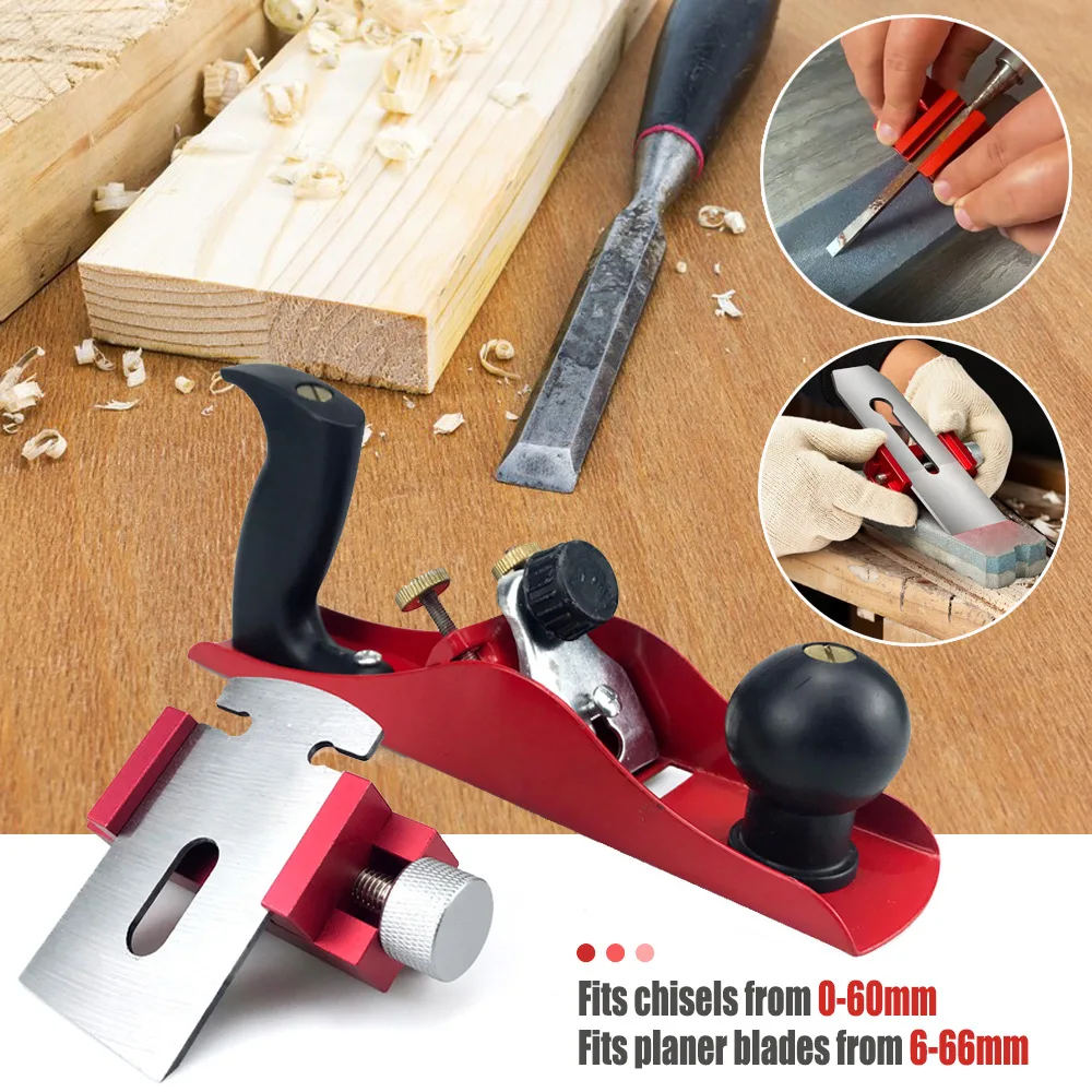 1Pcs Premium Honing Guide for Chisels and Planes Chisel Jig Kit Red Tools Alloy Wood