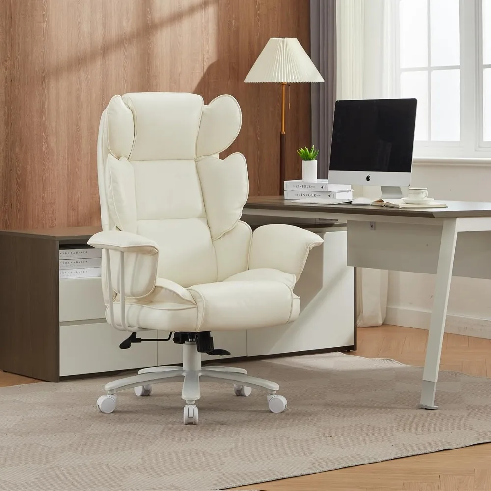 كرسي مكتب كبير وطويل، 500 رطل. مقعد عريض، مريح مع دعم قطني لتخفيف آلام الظهر المنخفض، كرسي مكتب عالي التحمل wi