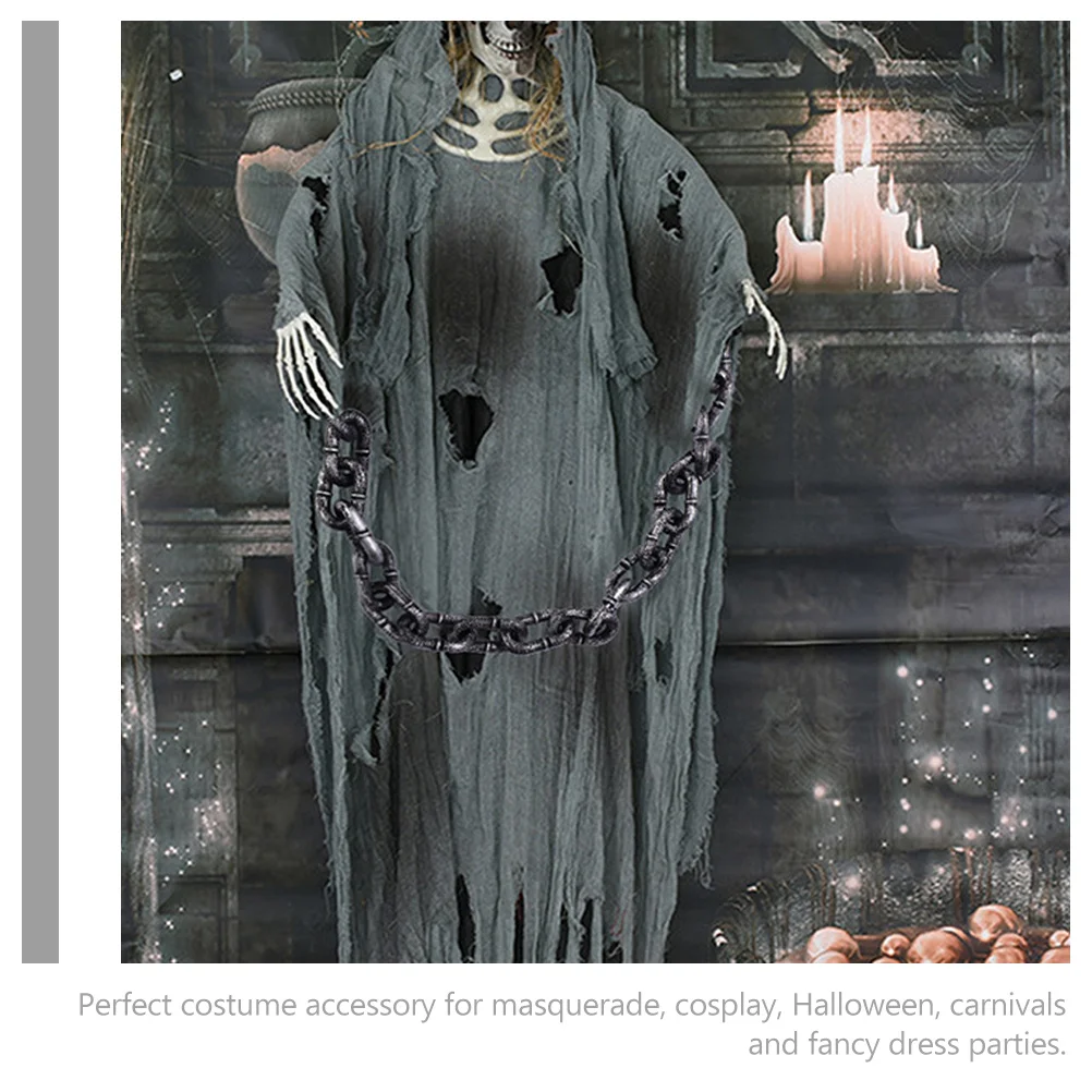 

2Pcs Plastic Chain Fake Link Props Realistic Halloween Cosplay Costume Decoration Party Plastic Chain Halloween Props