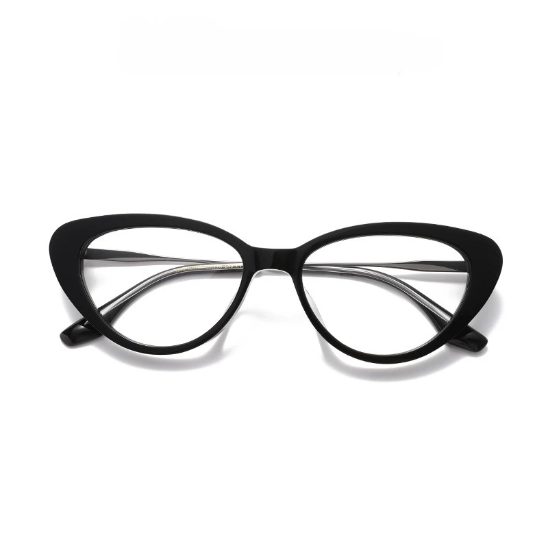 يمكن إطارات النظارات النسائية العصرية ذات وصفة طبية من خلات السلحفاة مع قصر النظر.