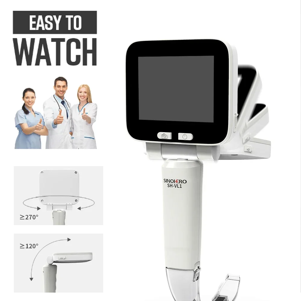 NEW Digital Video Laryngoscope with 4PCS Blades Carry Box 3.5\